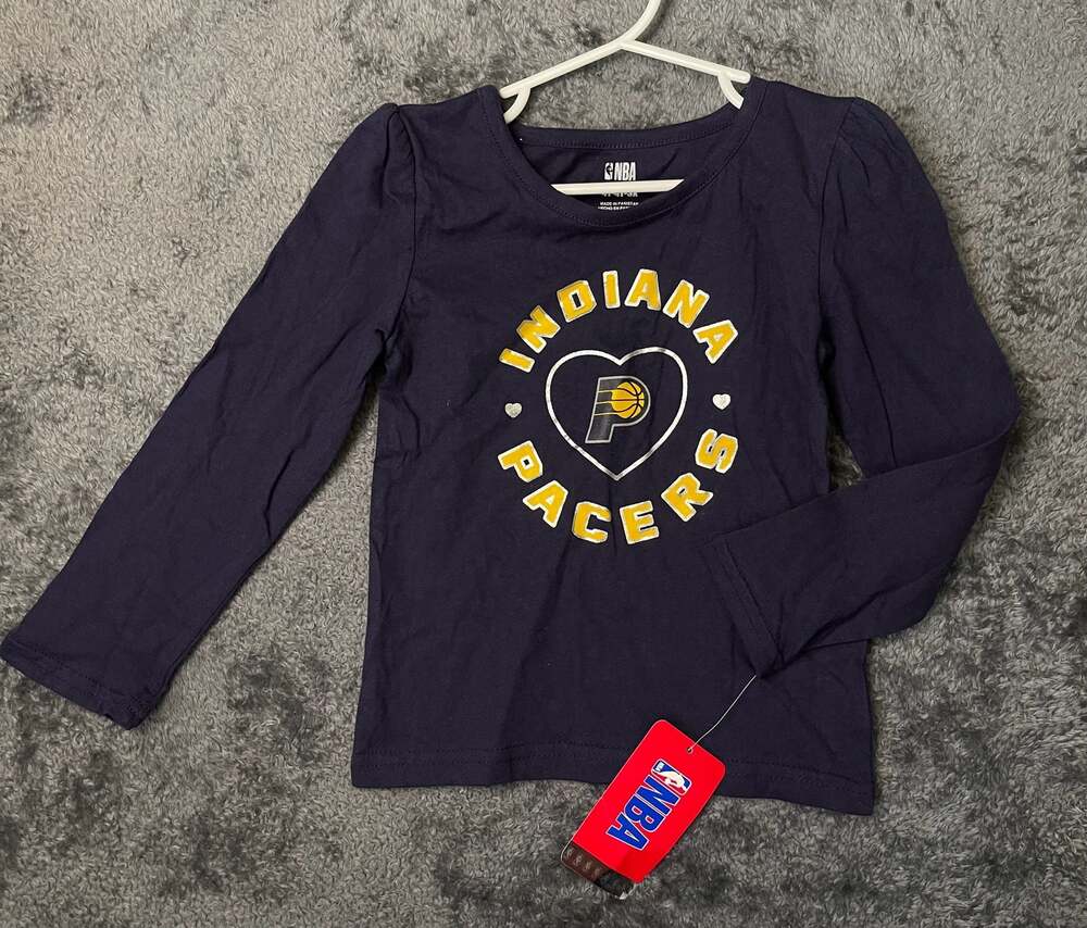 NBA Indiana Pacers Girls Long Sleeve Graphic T-Shirt Size 4T